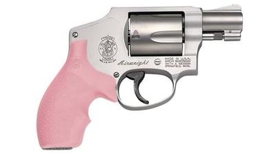 Smith  Wesson 150466 Model 642 Airweight 38 SW Spl P 5 Shot 1.88 Inch Stainless Steel Barrel/Cylinder, Matte Silver Aluminum Alloy J-Frame, Pink Polymer Grip, Snag-free Enclosed Hammer, Internal Lock  | 38 SPECIAL | 150466 | 022188137392