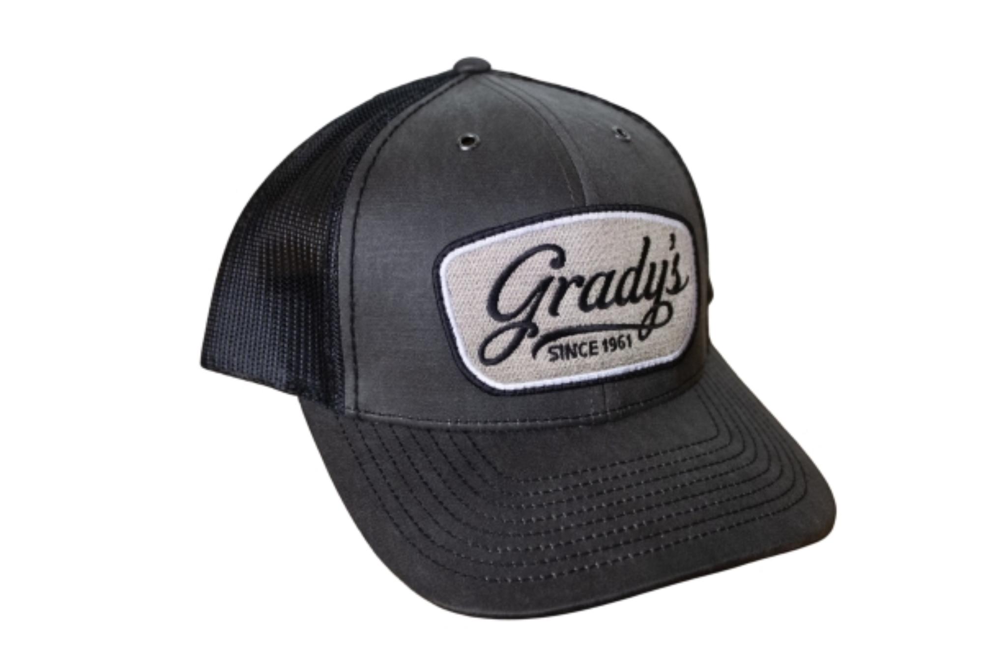 Gradys Script Patch Fremont Hat - Charcoal  Black | 112WF-CHB-A-PATCHSCRIPT | 12352710