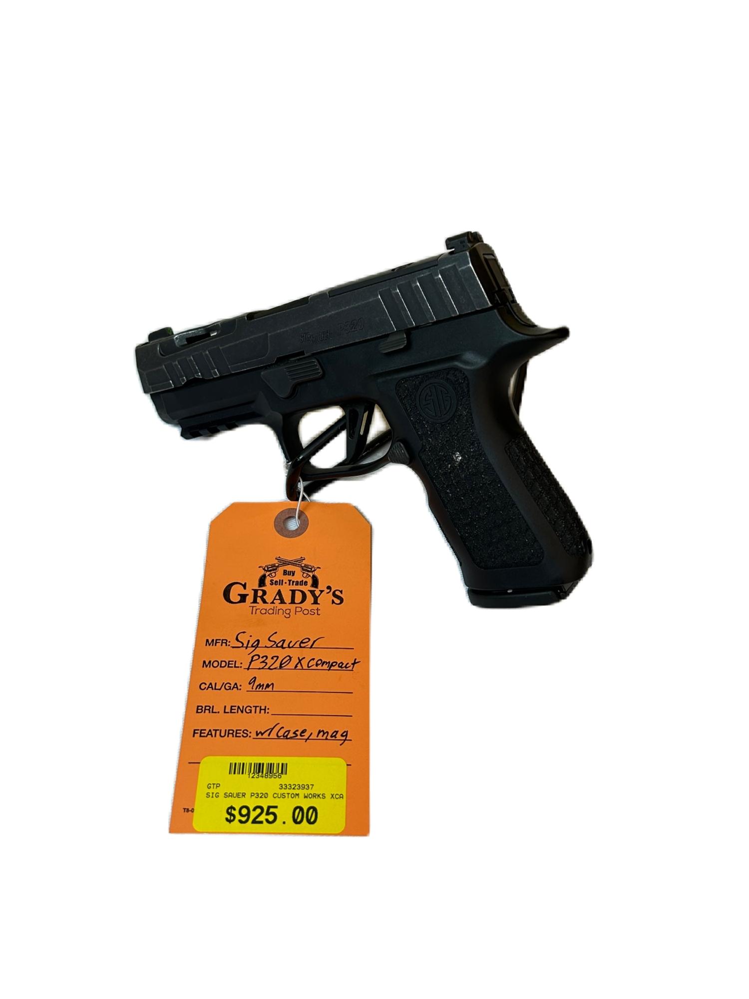 USED Sig Sauer P320 XCompact 9mm Custom Works with case  extra magazine  | 9 MM LUGER | 33323937 | 12348956