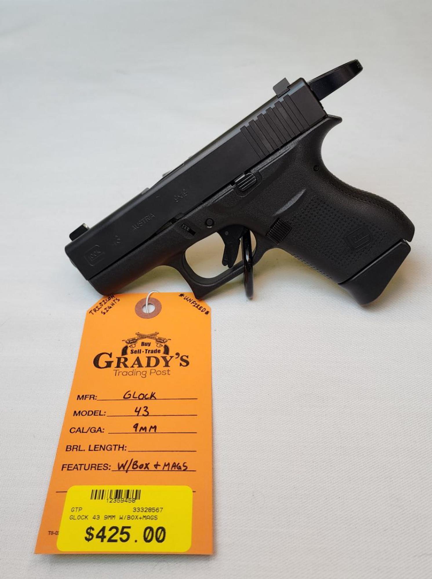 GLOCK 43 9MM W/BOXMAGS  | 9 MM LUGER | 33328567 | 12359458